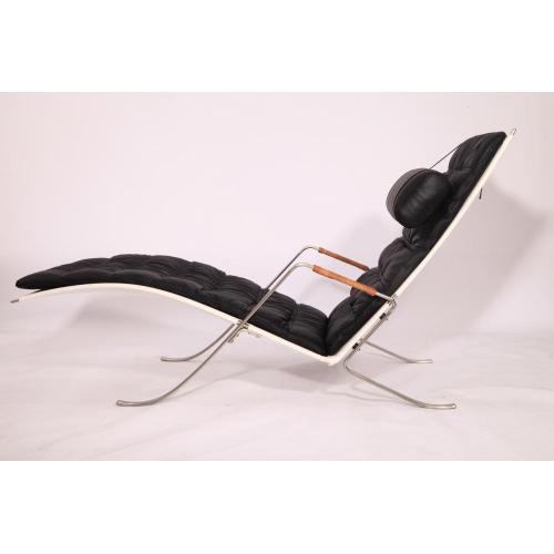 Brown Leder FK87 Grasshopper Chaise Lounge Chair Replik