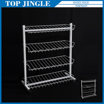 4-tier white coating small display modern shoe rack