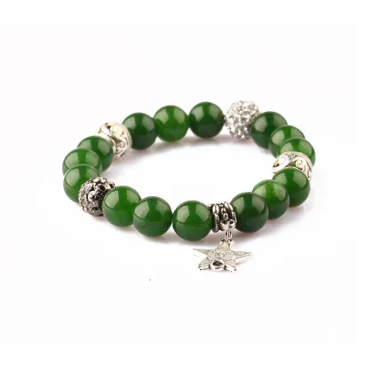Blue Turquoise Stone Bracelet Jewelry Heart Pendant Women Beads Bracelet