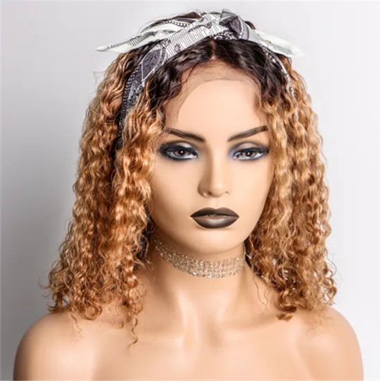 wholesale wigs 100% human hair T1b/27 ombre color jerry curly bob short hair wigs human hair wig lace front