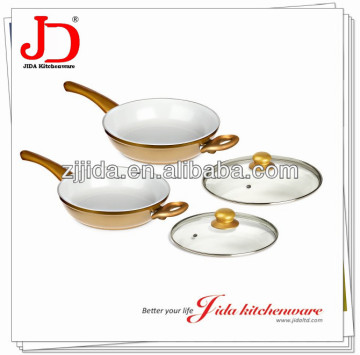 FORGED ALUMINUM SAUTE PAN WITH LID WITH CERAMIC NON-STICK COATING AND INDUCTION BASE