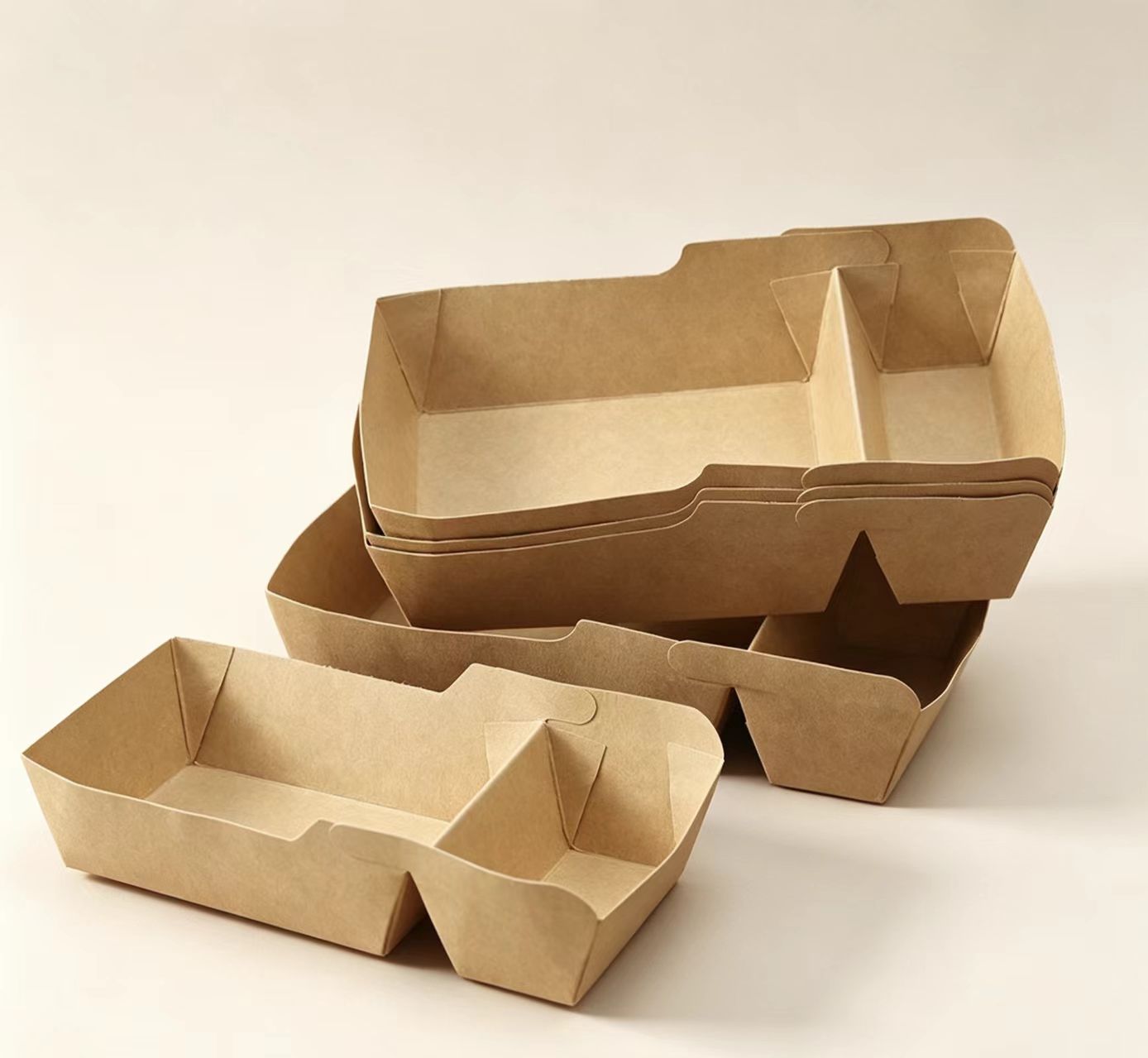 Dual-Compartment Kraft Tray