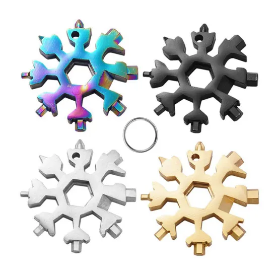 Stainless Steel 18-in-1 Travel Multi-Function Snowflake Multi-Tool EDC Outdoor Utility Knife