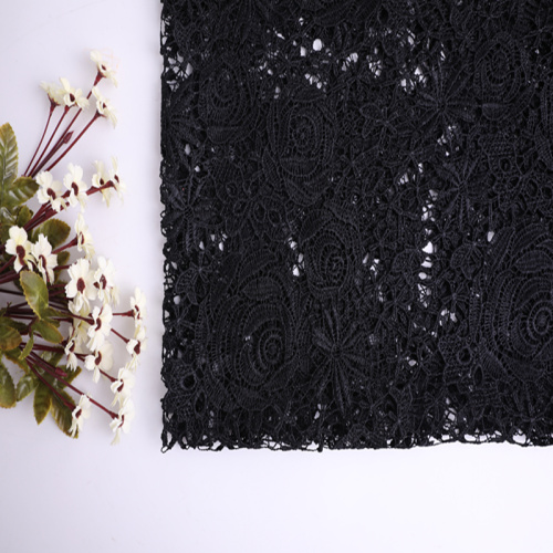 Garment Classic Black Flower Chemical Lace Fabric