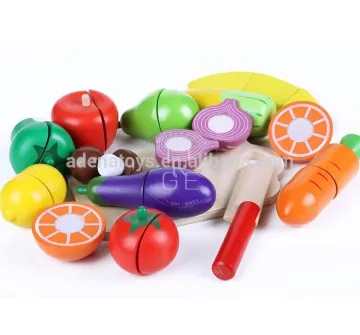 100%green paint wood pretend toys kids pretend play fruit toys cutting vegetables