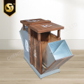 Wooden Steel Dual Trash Can Waste Bins