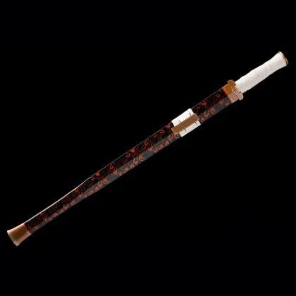 Elegant Red Spray Painted Chu Sword Han Dragon Auspicious Cloud Decoration