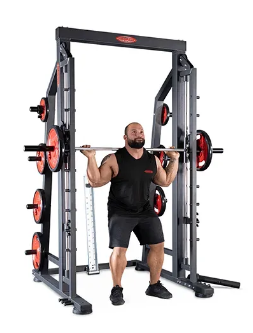 plated loaded Olympic smith machine counterbalanced