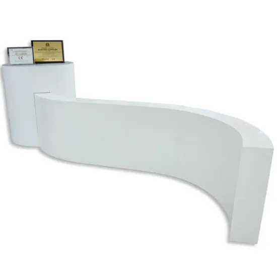 Customized Corian Artificial Stone Reception Desk, White Acrylic Marble Table Tops