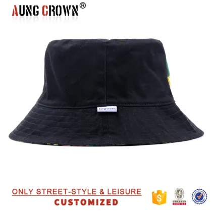 fisherman cotton black bucket hat