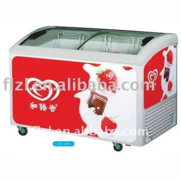 curved glass door commercial freezer