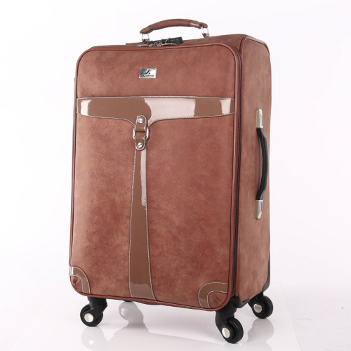 Pu universal wheeled wholesale luggage bag