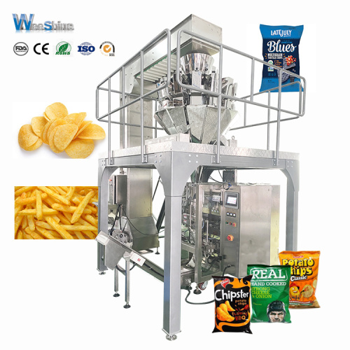 Máquina de embalaje de papas fritas 10-1000g con nitrógeno