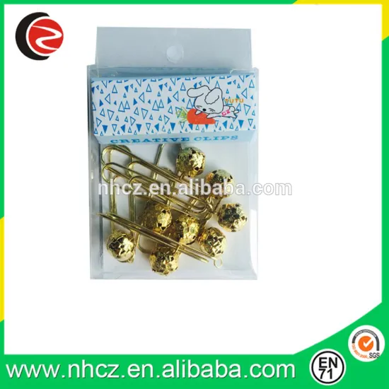 Christmas Gold Jingle Bell 50MM Paper Clip in pvc box