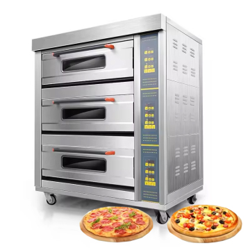 Electric and Gas Commercial Bread Oven with 3 Desks and 6 Trays for Baking Pizza