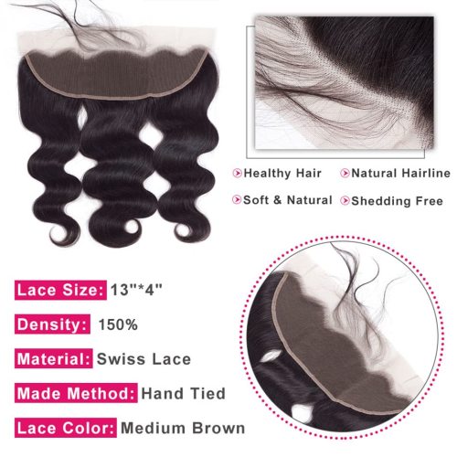 13*6 Lace Frontal Body Wave Bundles with Closure Peruvian Hair Bundles with Closure Remy 100% Human Hair Bundles with Closure Supplier