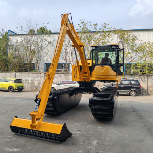 Excavadora de orugas anfibia acuática