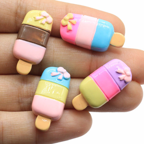 Three Colors Ice Cream Resin Popsicle Flatback Cabochon Mini Summer Charms Scrapbooking Phone Case Hair Bow Center Decor