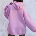 Rosa lila unga kvinnors hoodies anpassade grossist