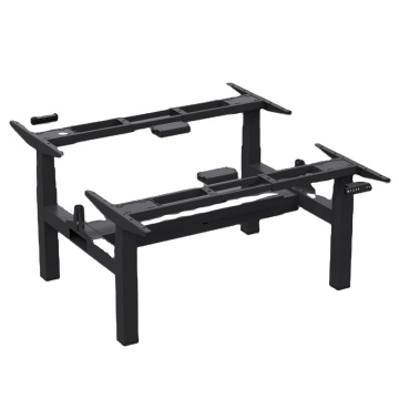 4 Person Office Desk with Two-Position Screen Workstation and Partition Table