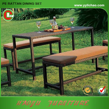 garden set, PE rattan& aluminum furniture, outdoor furniture garden bench