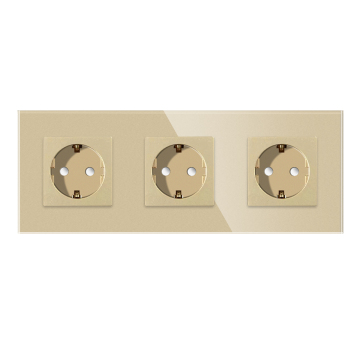 Bingoelec 16A 228mm Triple Schuko Socket with Glass Panel