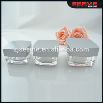 Square plastic cosmetic cream jar 50ml 30ml 15ml 10g 5g 3g