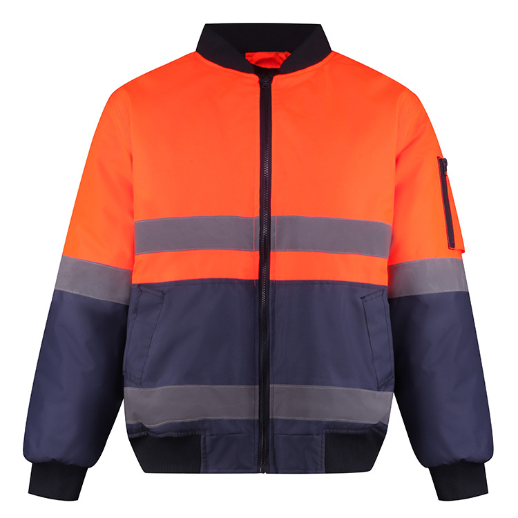 Construcción de chaquetas de alta visa Jackets impermeables reflectantes