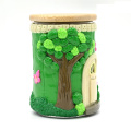 Green Fairy Tale Cabin Hand Painted Smoking Jar