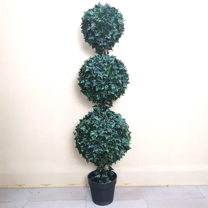 High Quality Custom Faux Three Boxwood Topiary Indoor Trees