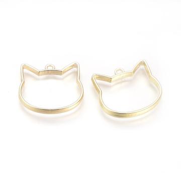 Pandahall Open Back Bezel Pendants with Rack Plating Alloy