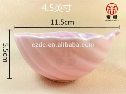 Japanese colorful celadon ceramic rice bowl in unique shape