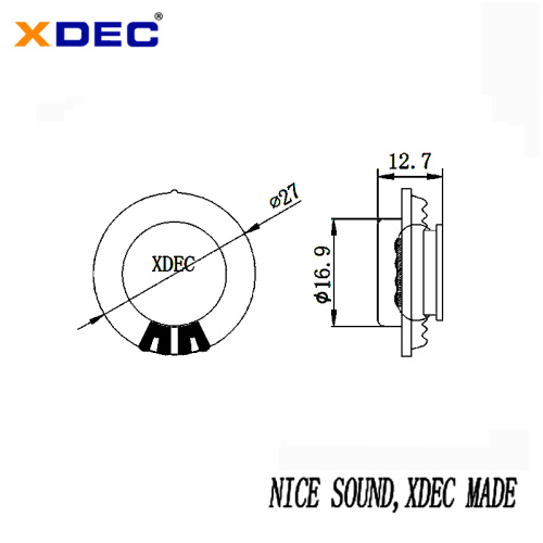 0DM&0EM 1.06 inch 4Ohm 2W circular vibration speaker