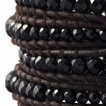 Custom Wholesaler JH Best Imports Wholesale Jewelry, Viennois Graduated Onyx Wrap Bracelet