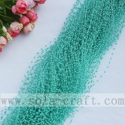 Guirnalda de cuentas de alambre de perla sintética de variedad azul-verde celeste más vendida