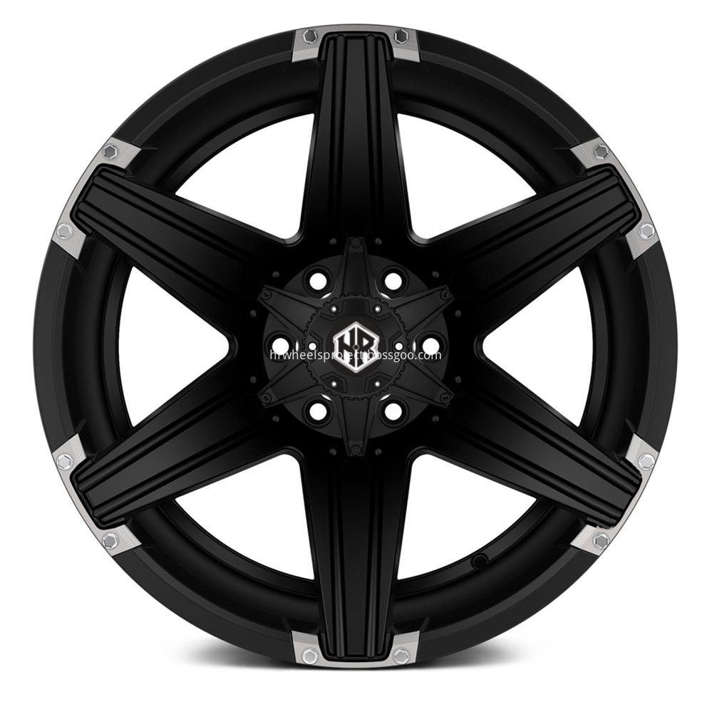 Hrw Off Road Wheels Hr6083 Satin Black Front