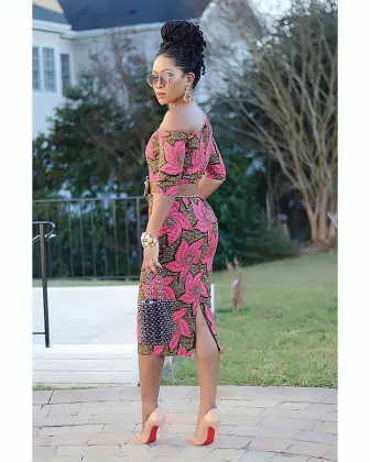 2021 Autumn African Women Printing Polyester Dress Without Belt American Clothing African Clothes for Women European Clothing
