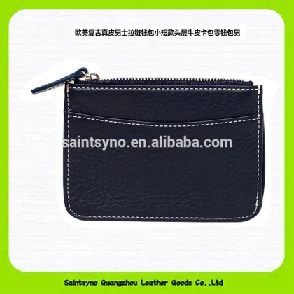 Men's genuine leather coin purse with key ring 15052