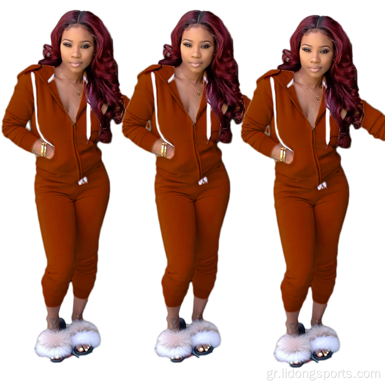 Χειμερινές γυναίκες κουκούλες Sweatsuit Long Sleeve Jogging