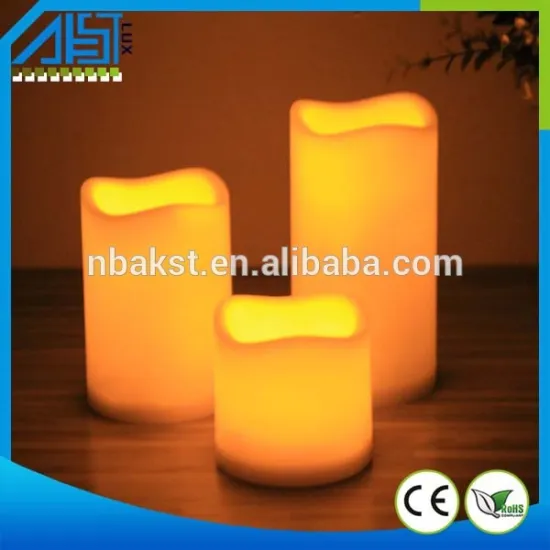 Set of 3 aroma Pillar Paraffin wax flameless led candle