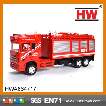 plastic fire fighter toy friction truck toy
