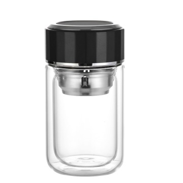 Double-layer High Temperature Resistant Glass Tea Cup for Office and Home