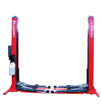 Tlt235sb Manual Floor Plate 2 Post Car Lift With Dual Hydraulic Cylinders Drive For Garage