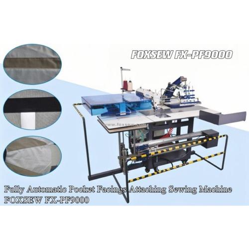 Facings de poche automatiques attachant la machine à coudre