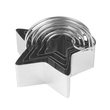 Stainless Steel Star Cookie Cutter Set with Handle for Baking