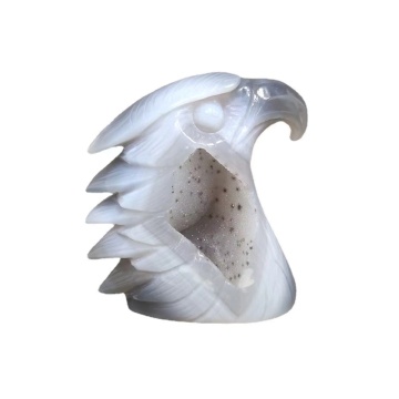 High Quality Agate Geode Carved Eagle Head for Desktop Ornament - Wholesale Hot Sale