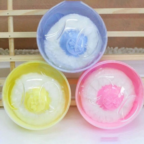 1PCS Color Random!!! New High Quality Baby Soft Face Body Cosmetic Powder Puff talcum powder Sponge Box Case Container Wholesale