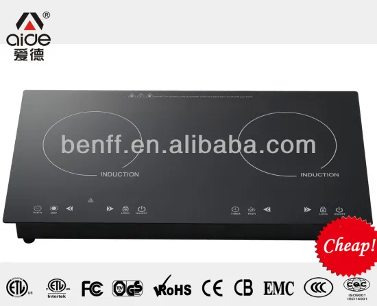 Best quality! touch control 4 digital display double induction cooktop