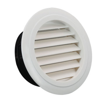125mm HVAC Wall Mount Plastic Round Air Grille with 45° Blades and Insect Proof Net for Hotels