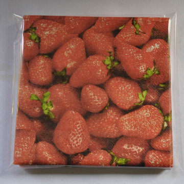 Fresh Fruit Strawberry Design 330X330mm Printed Tissue